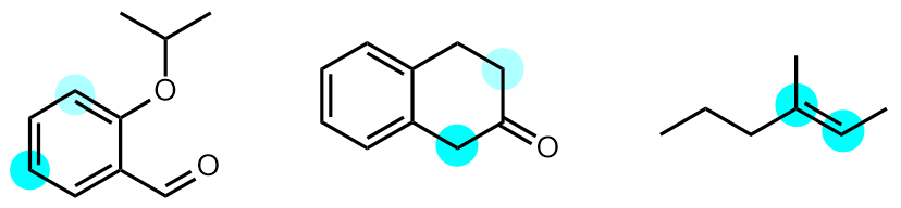 Reaction sites for the reaction of a phenol with an alkyl bromide