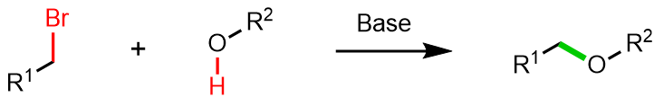 Reaction of a phenol with an alkyl bromide